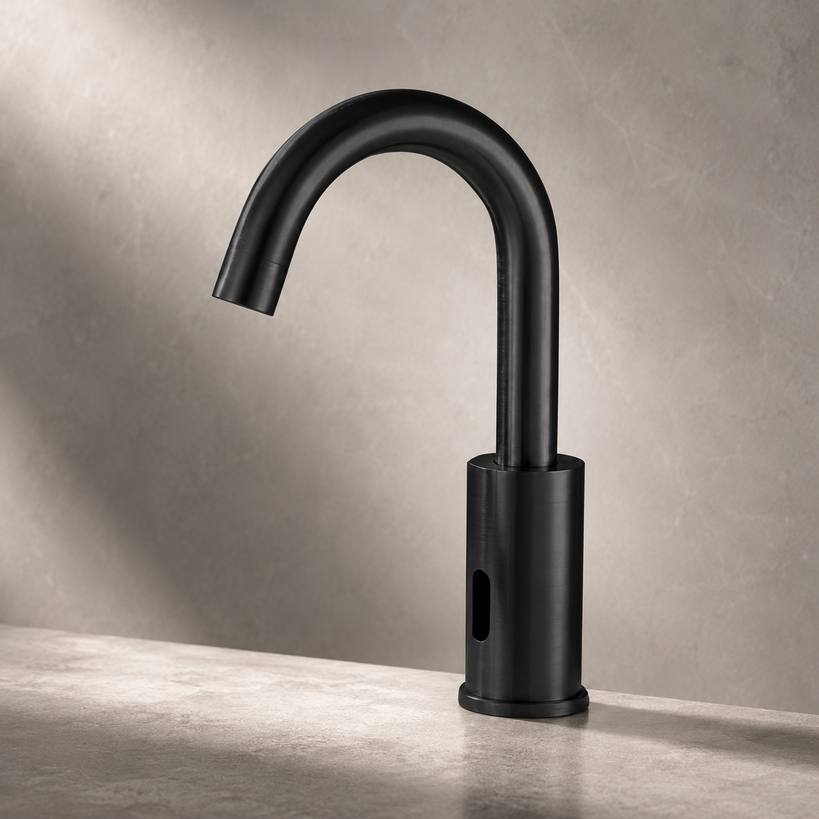 Fontana Commercial Dark ORB Motion Sensor Faucet for 140 Broadway Manhattan office restroom planning